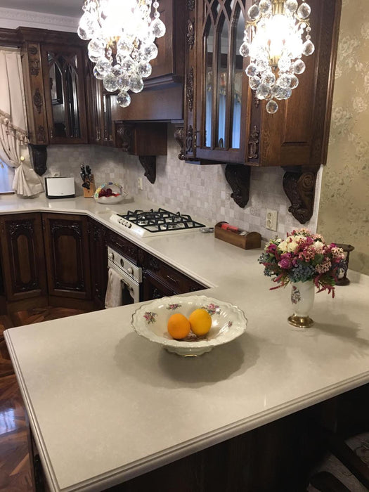 Blat si peninsula de bucatarie quartz Terra 01 - Sibiu