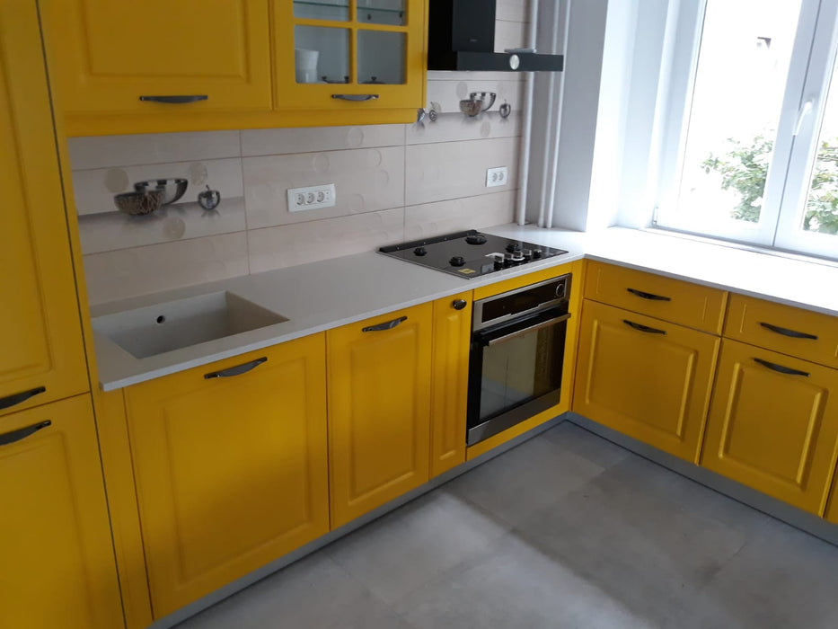 Mobilier bucatarie clasic MDF nuanta galben