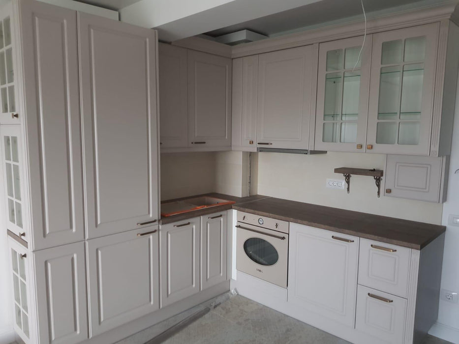 Mobilier bucatarie clasic MDF nuanta alb 02