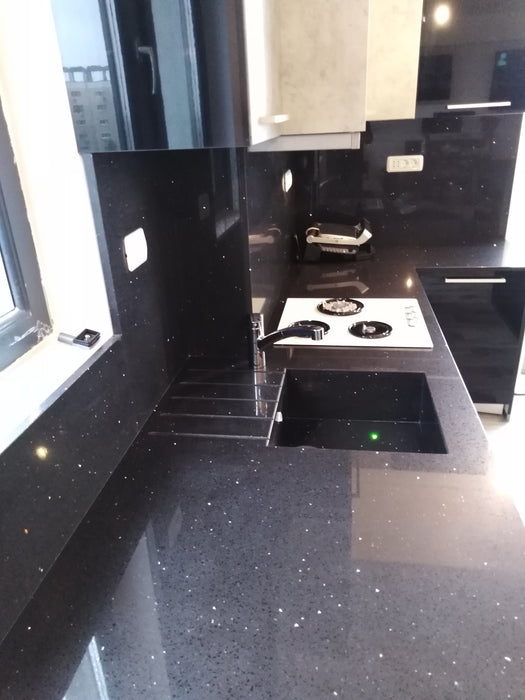 Mobilier bucatarie modern PAL beton/negru