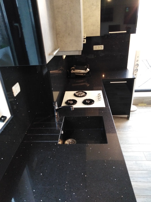 Mobilier bucatarie modern PAL beton/negru