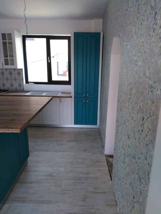 Mobilier bucatarie clasic MDF nuanta alb + clasic ocean