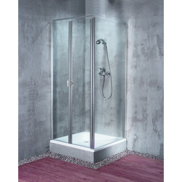 Set Cabina + Cadita Dus patrata Glass 5, 80 x 80 cm