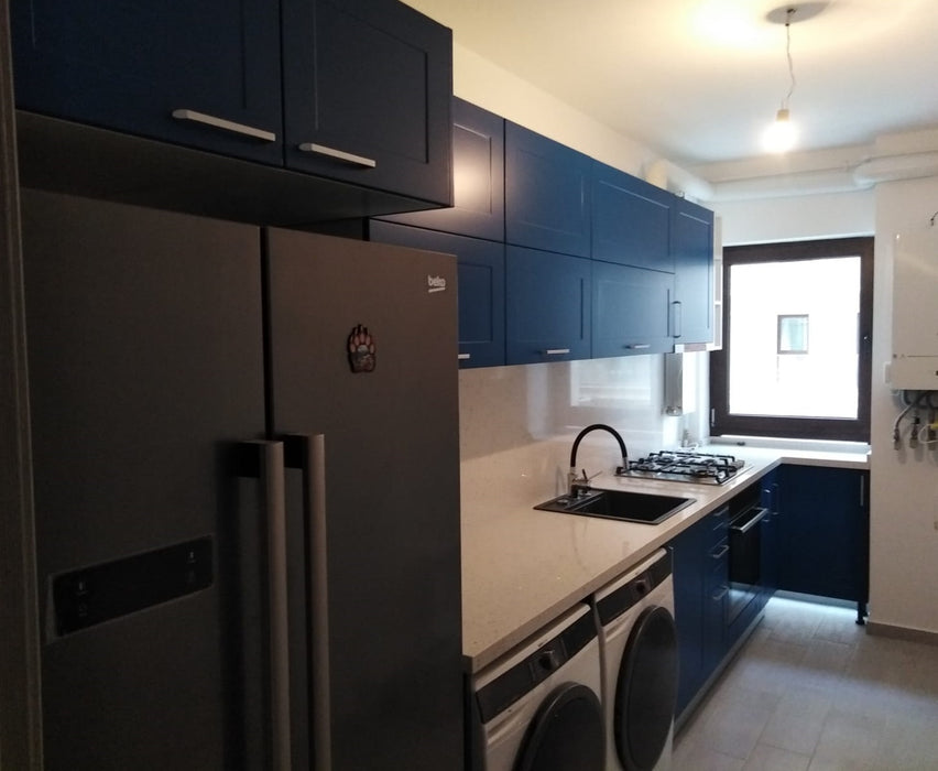 Mobilier bucatarie clasic MDF nuanta albastru