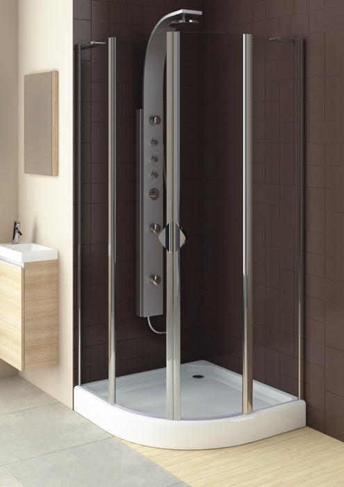 Set Cabina + Cadita Dus Lazuro semirotunda 80 x 80 cm