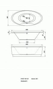 Cada baie acryl ovala Vivace 185 cm cu panel