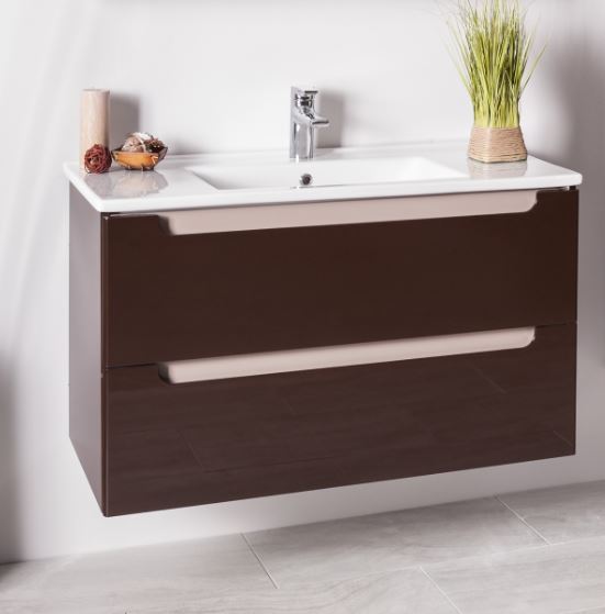 Set baza mobilier + lavoar VELA 100 cm Maro