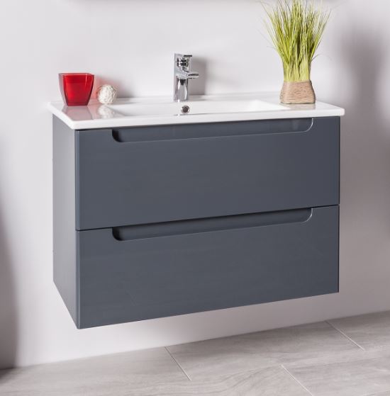 Set baza mobilier + lavoar VELA 85 cm Antracit