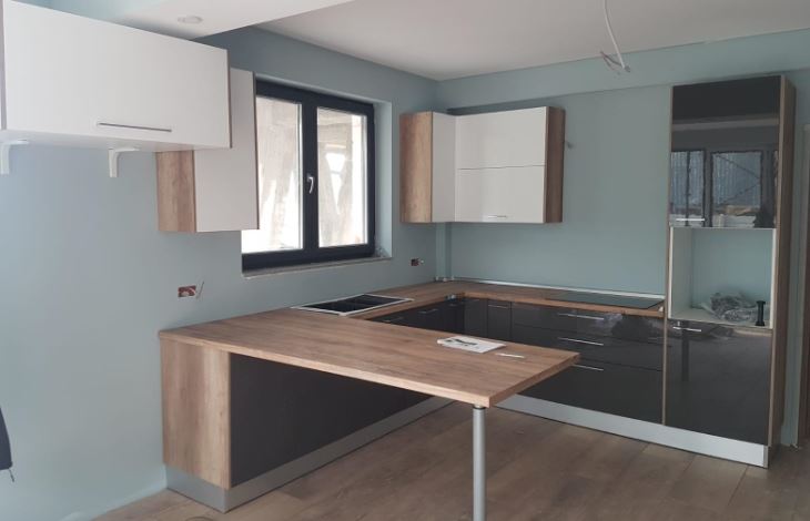Mobilier bucatarie MDF nuanta antracit lucios
