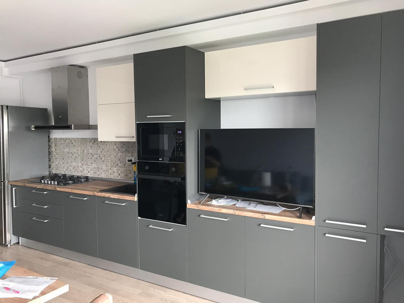 Mobilier bucatarie modern MDF nuanta antracit supermat