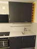 Mobilier bucatarie modern MDF nuanta antracit si galben