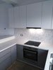 Mobilier bucatarie modern MDF nuante gri + alb mat
